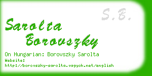 sarolta borovszky business card